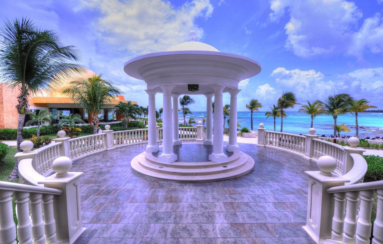 1332x850 Wallpaper sea, stay, Mexico, the hotel, resort, gazebo