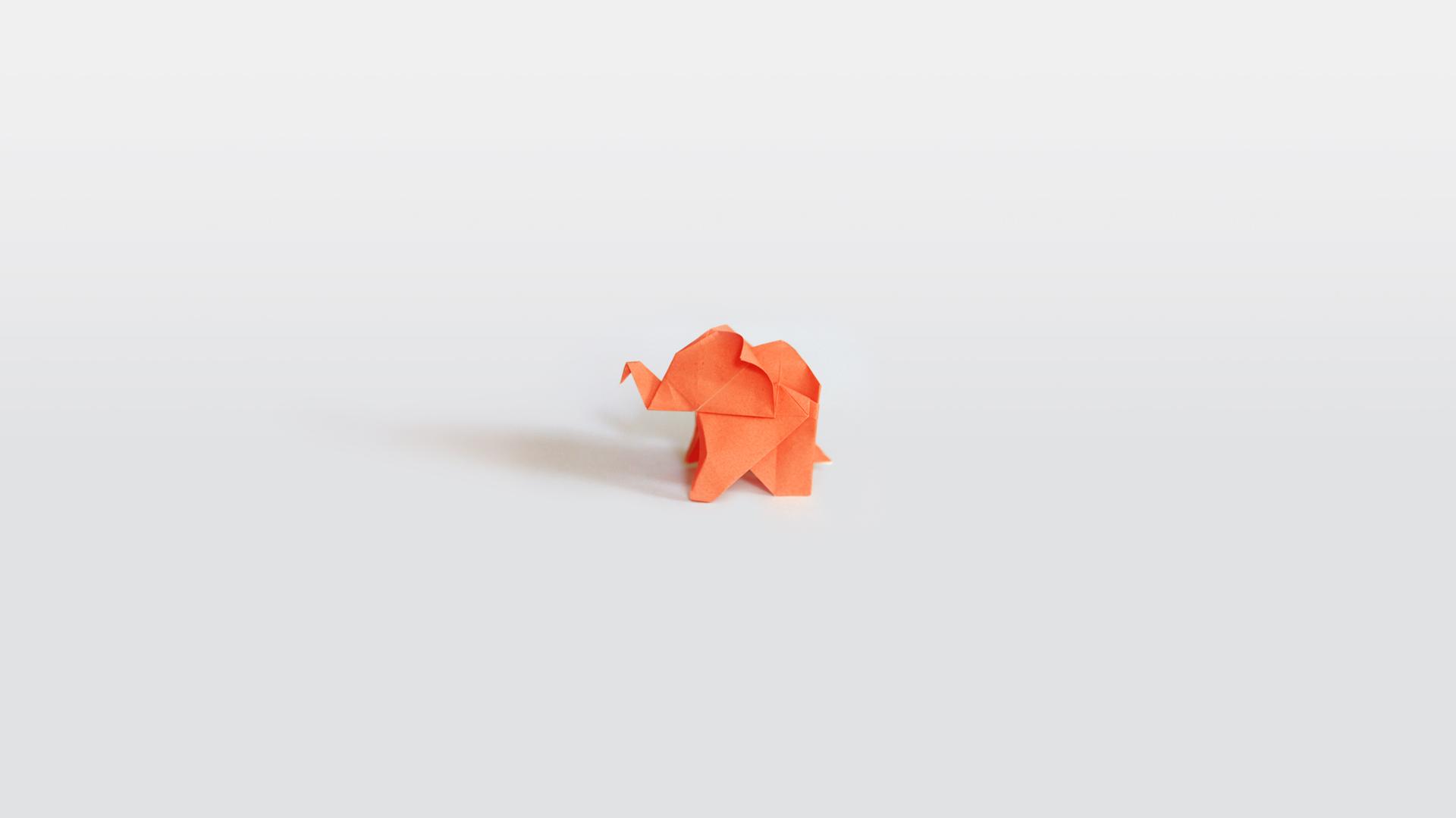 1920x1080 How About Orange: Origami elephant desktop wallpaper