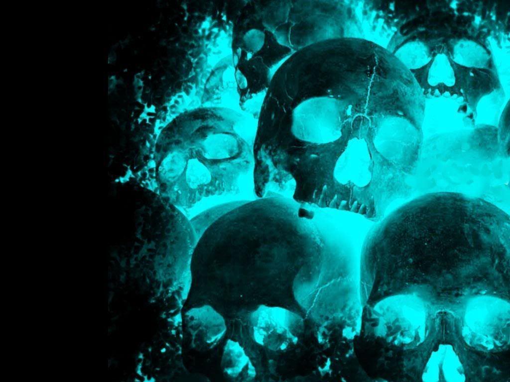 1024x768 Neon Skull Wallpaper