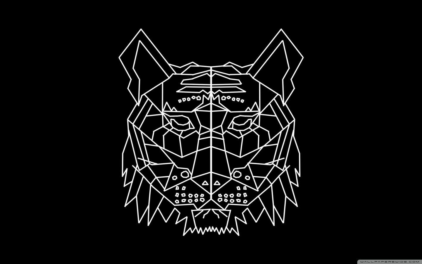 1440x900 Download Geometric Tigerhead UltraHD Wallpaper