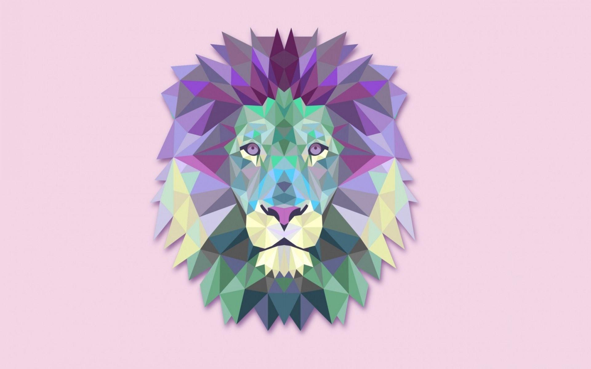 1920x1200 Calico Geometric Lion wallpaper. Calico Geometric Lion