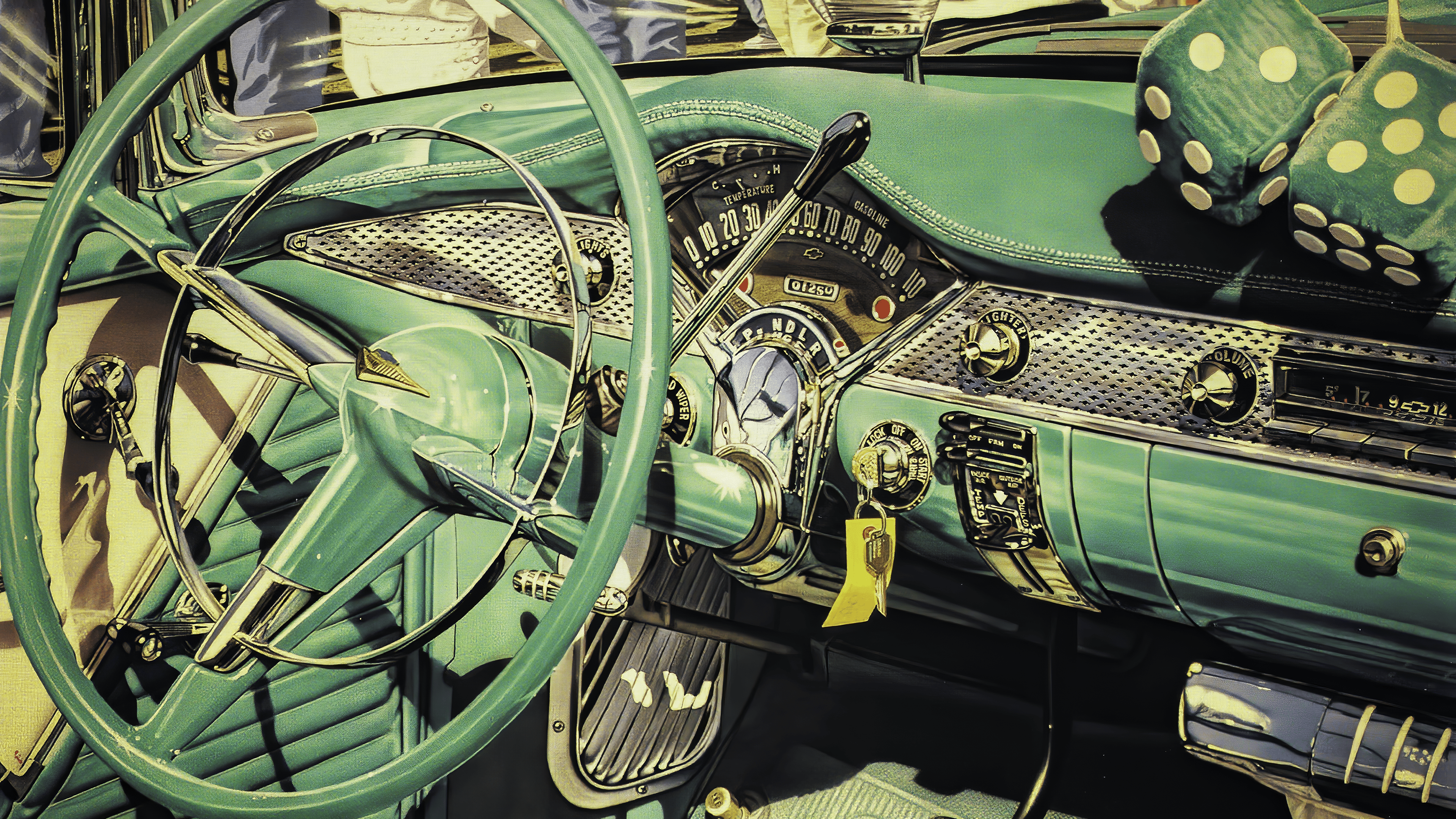 3840x2160 1950s Chevy Bel Air Interior by Hal Brooks [3840x2160]