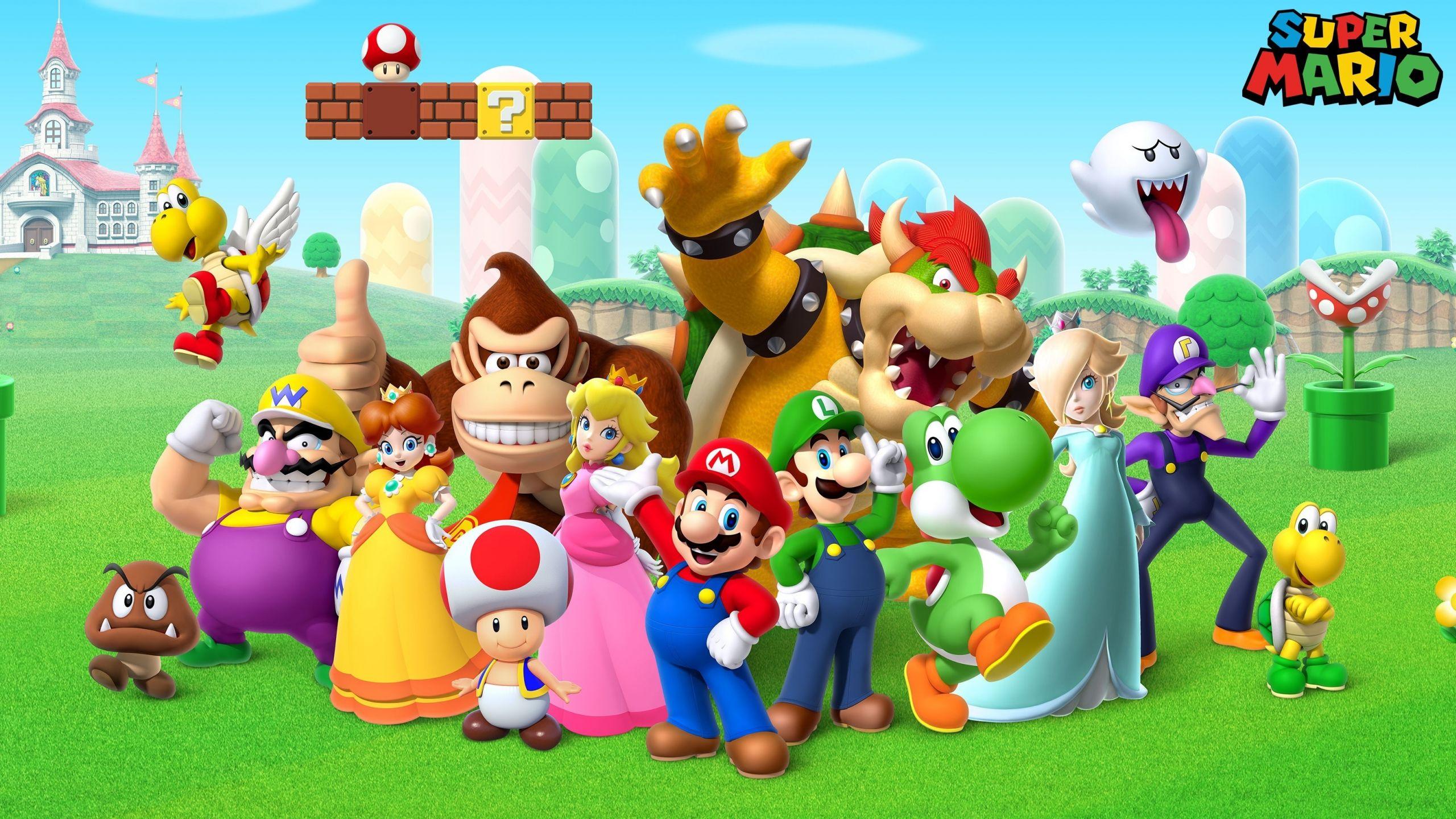 2560x1440 Download 2560x1440 wallpaper super mario bros., video game, mario