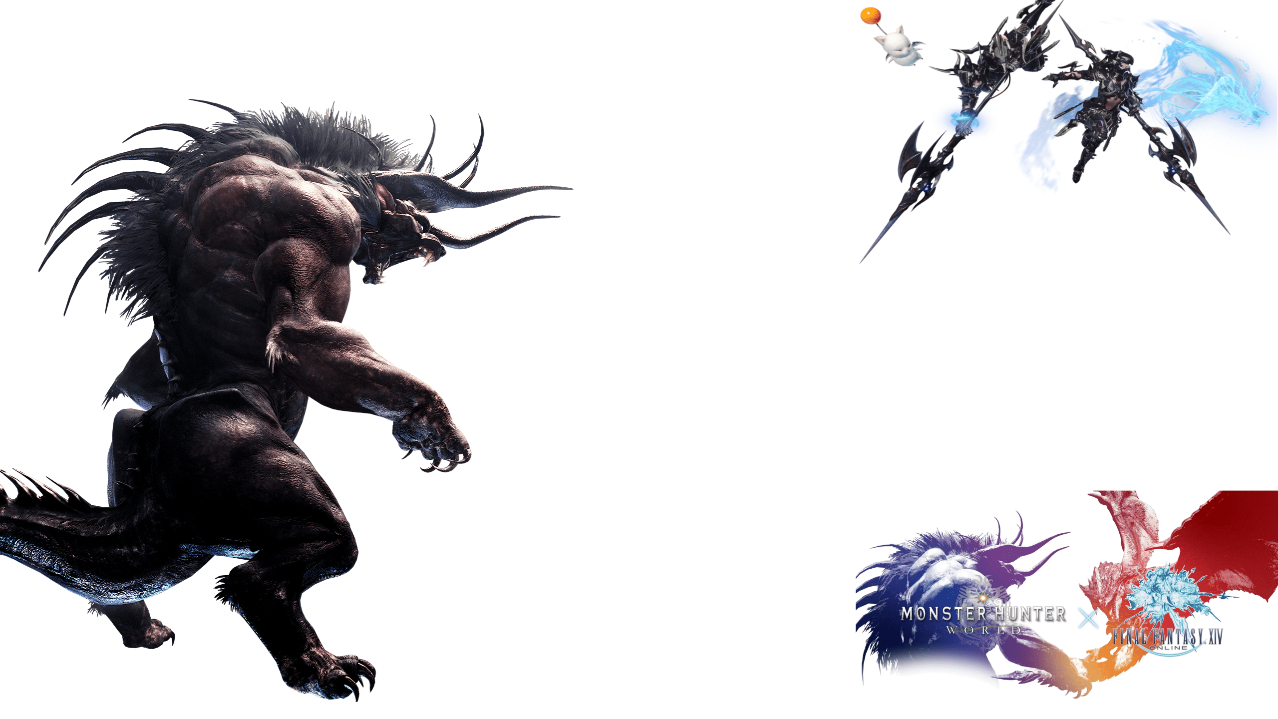 2560x1440 Monster Hunter World x Final Fantasy XIV Wallpaper