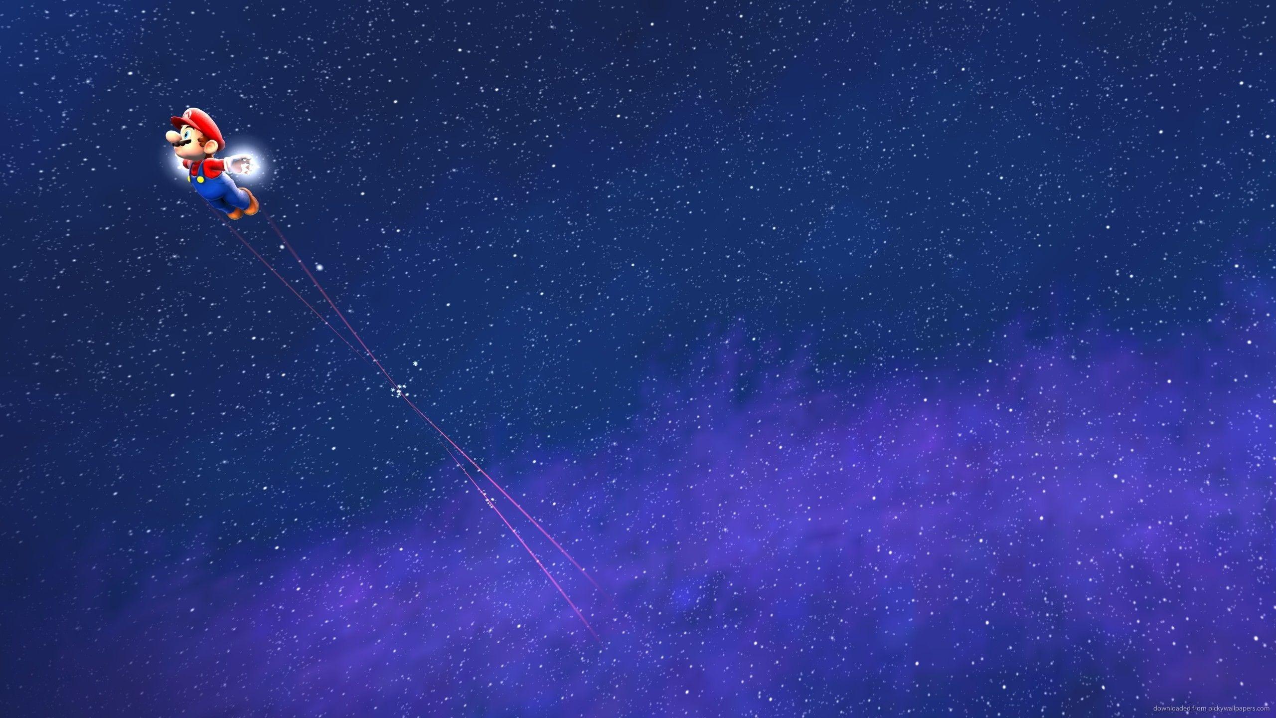 2560x1440 Download 2560x1440 Super Mario Galaxy In Space Wallpaper