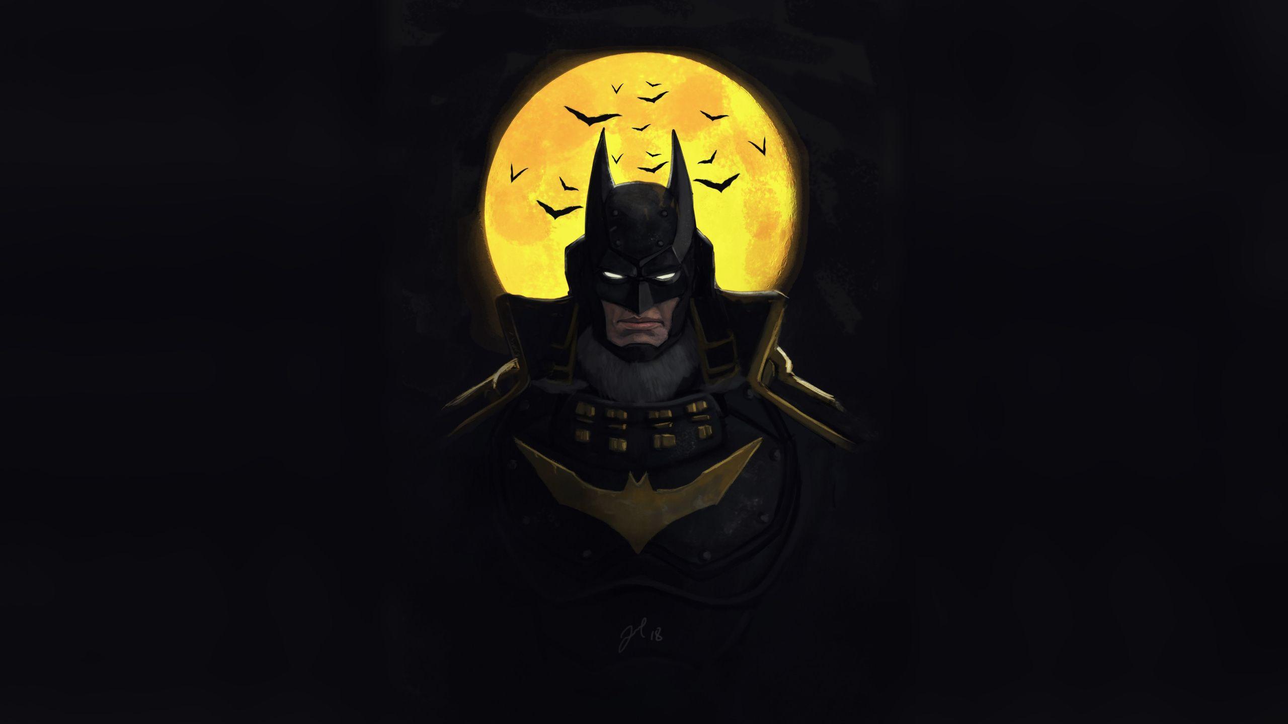 2560x1440 Download Batman ninja, animated movie, dark, art wallpaper