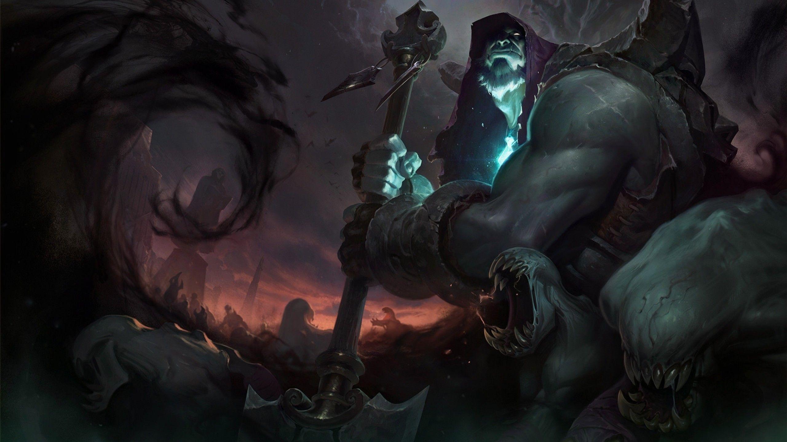 2560x1440 Download 2560x1440 Monster, Staff, Underworld, Hell, Magic, Orks