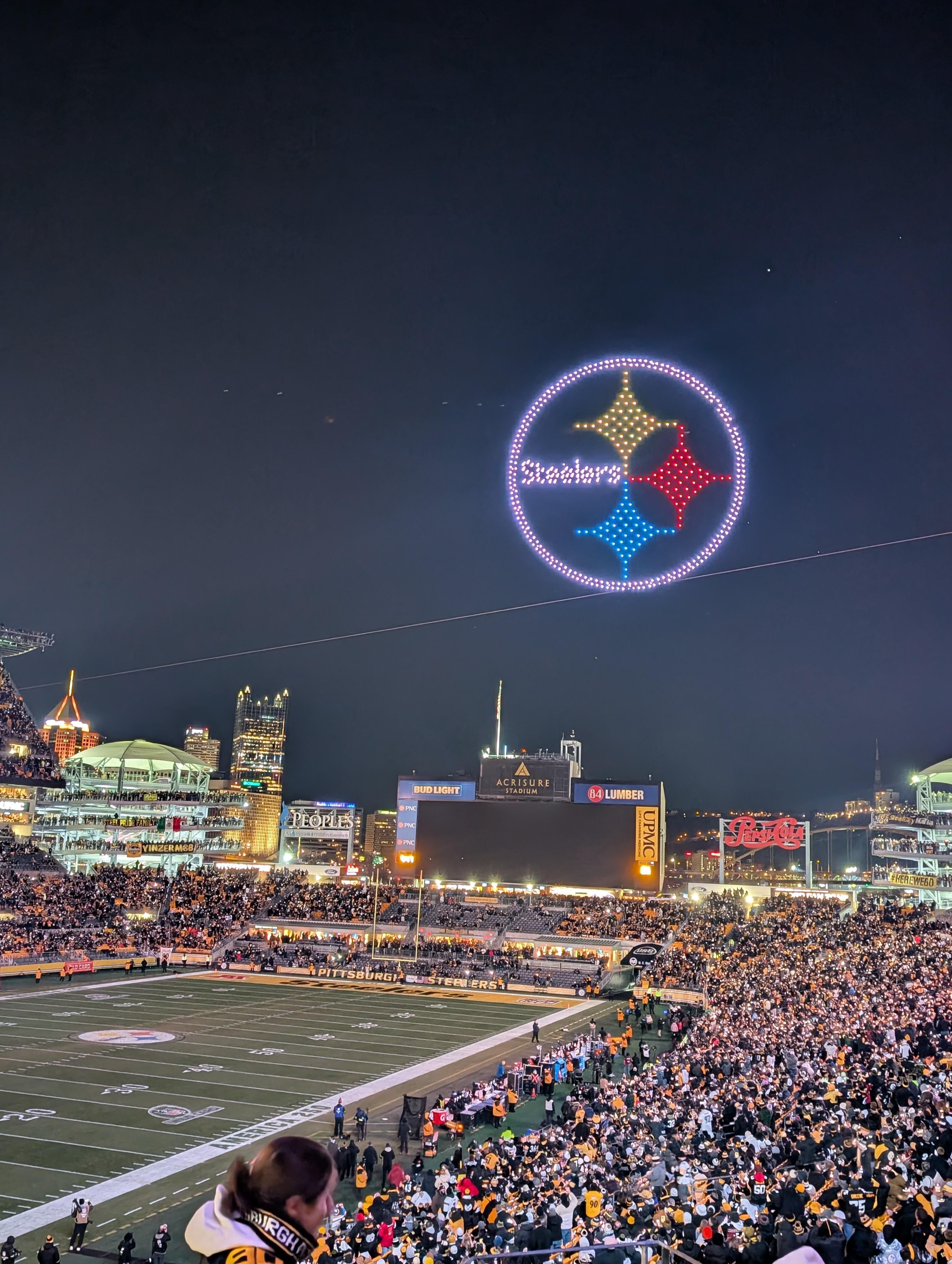 3072x4080 Steelers halftime drone show