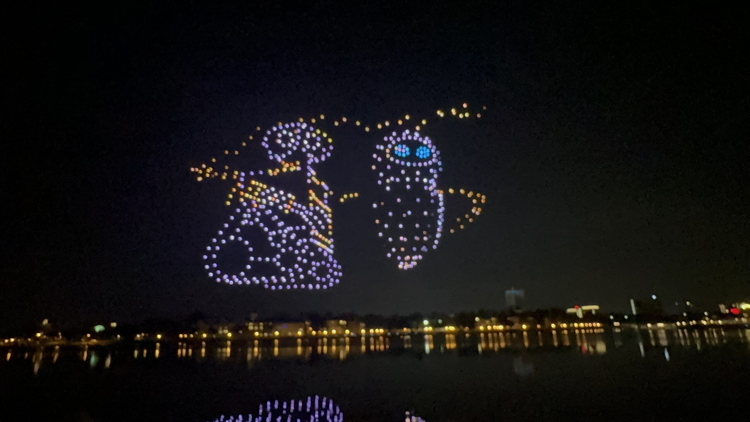 2560x1440 Disney Dreams That Soar Drone Show Lights Up Disney Springs
