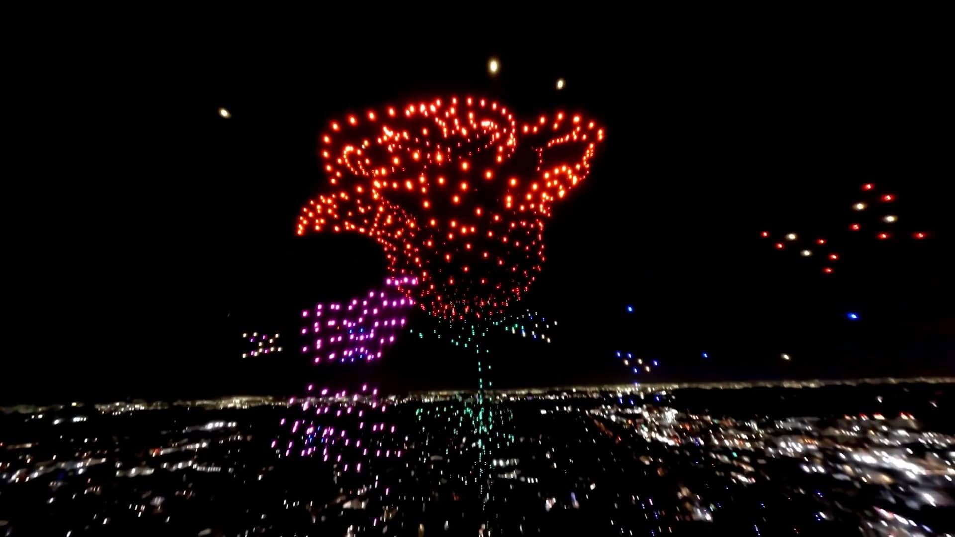 1920x1080 Breathtaking Drone Show: Sky Elements Shines Bright