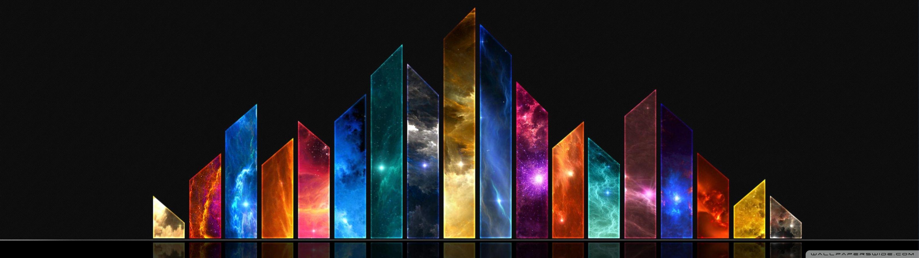 3200x900 Spectrum Crystals Ultra HD Desktop Background Wallpaper for 4K UHD TV