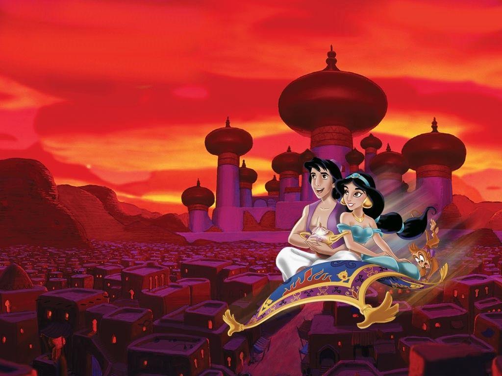 1024x768 Aladdin and Jasmine Wallpaper for FB Cover
