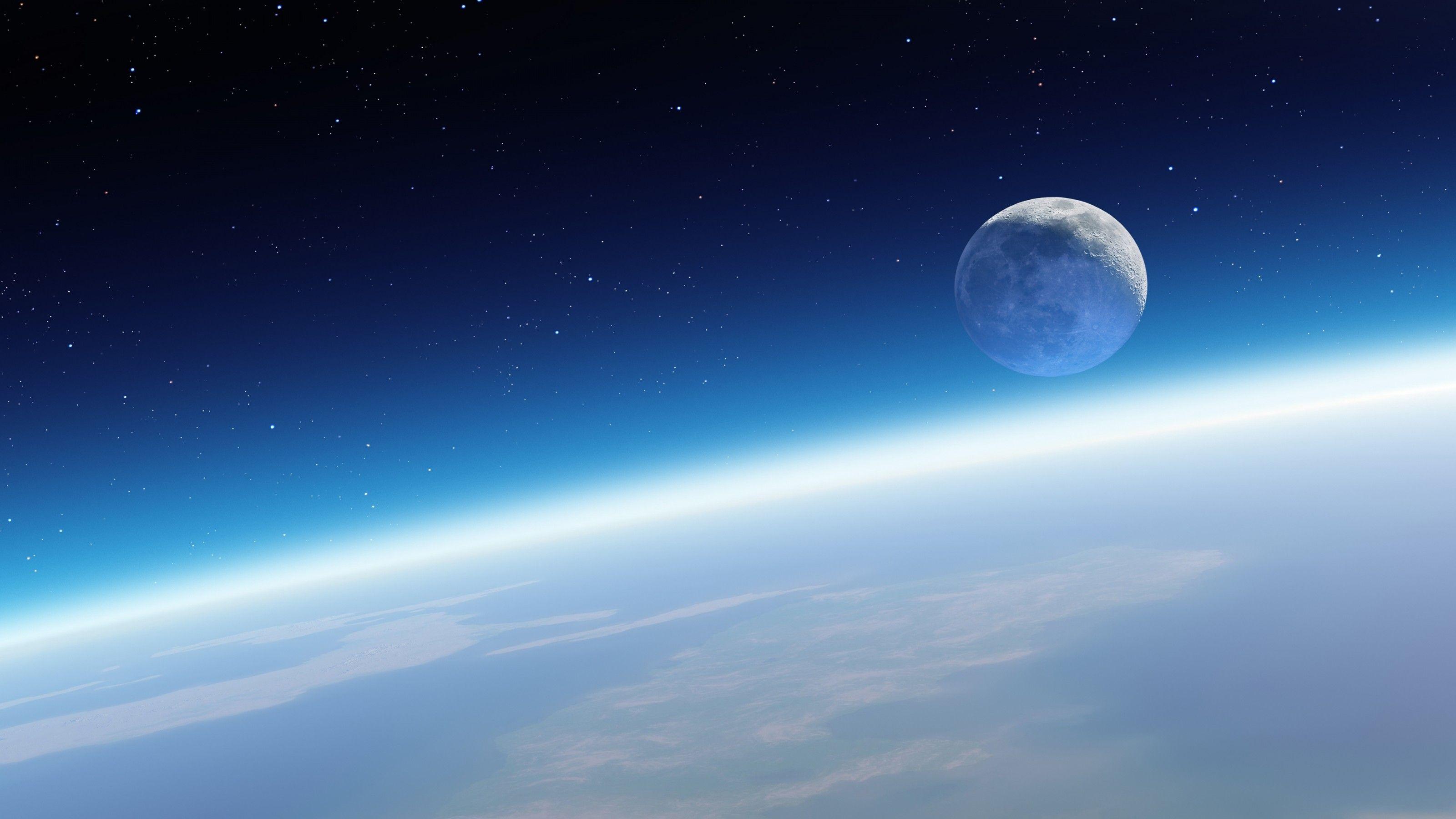 3200x1800 Download 3200x1800 Earth, Galaxy, Stars, Horizon Wallpaper