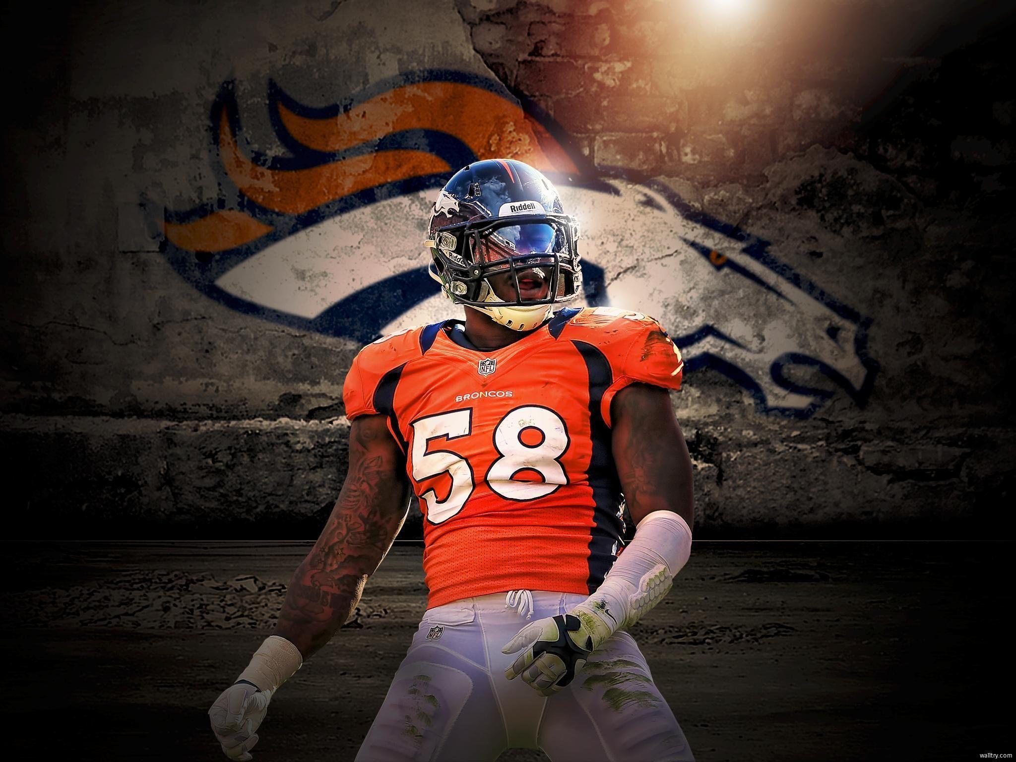 Download Von Miller Broncos Navy Jersey Wallpaper