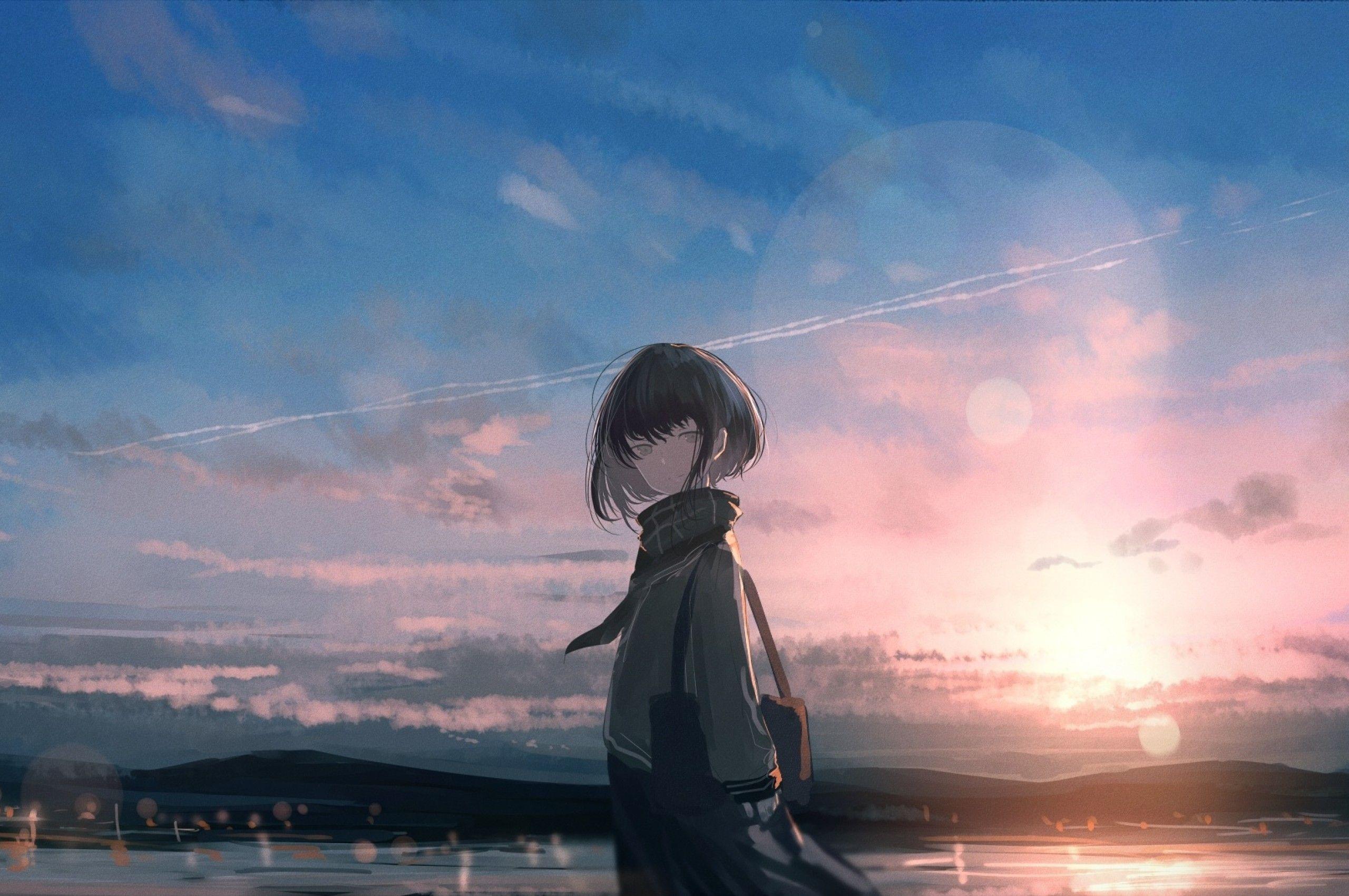 2560x1700 Download 2560x1700 Anime Girl, School Uniform, Sunlight, Lens