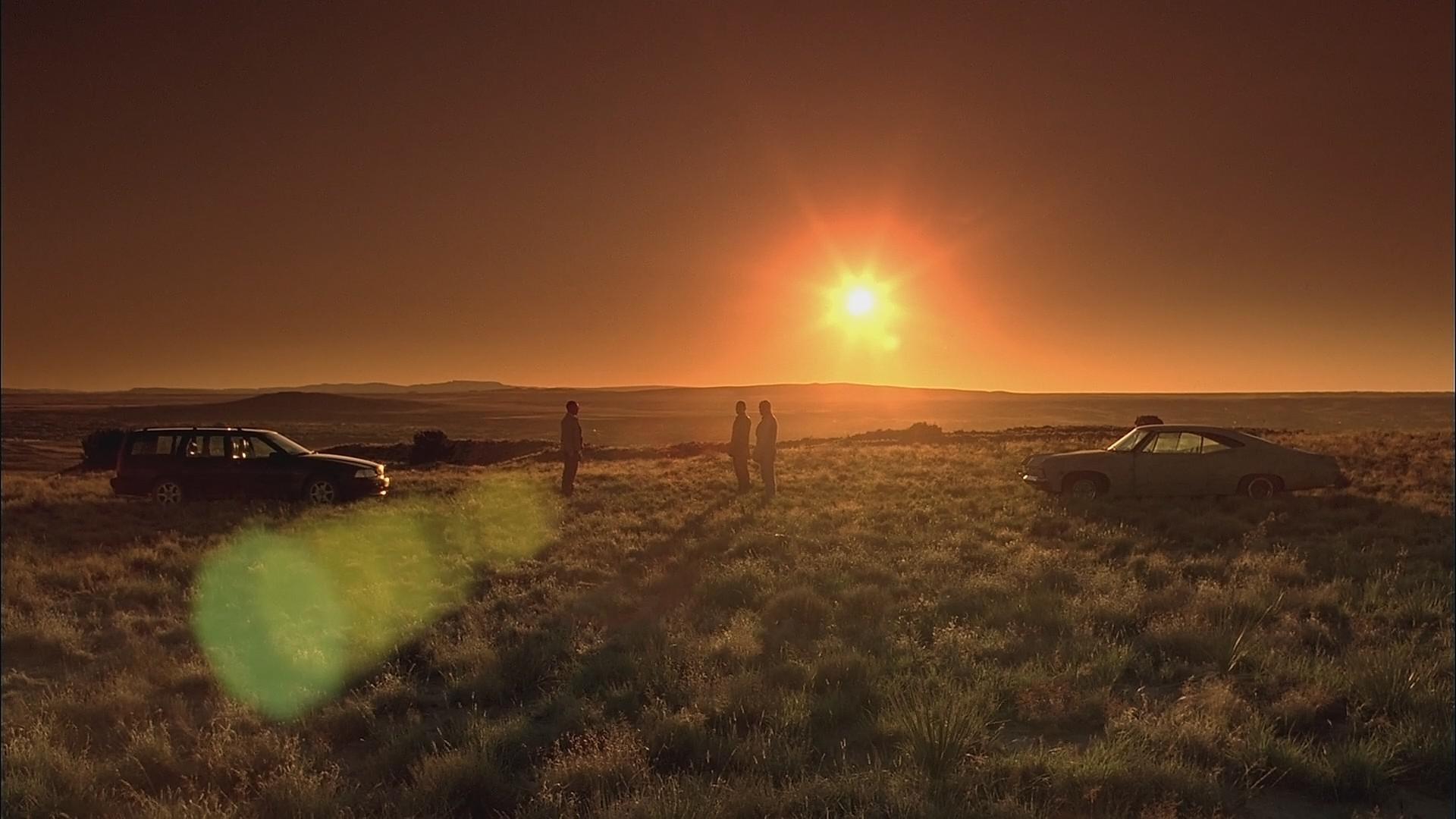 1920x1080 Sunset with lens flares at the swiss mountains
