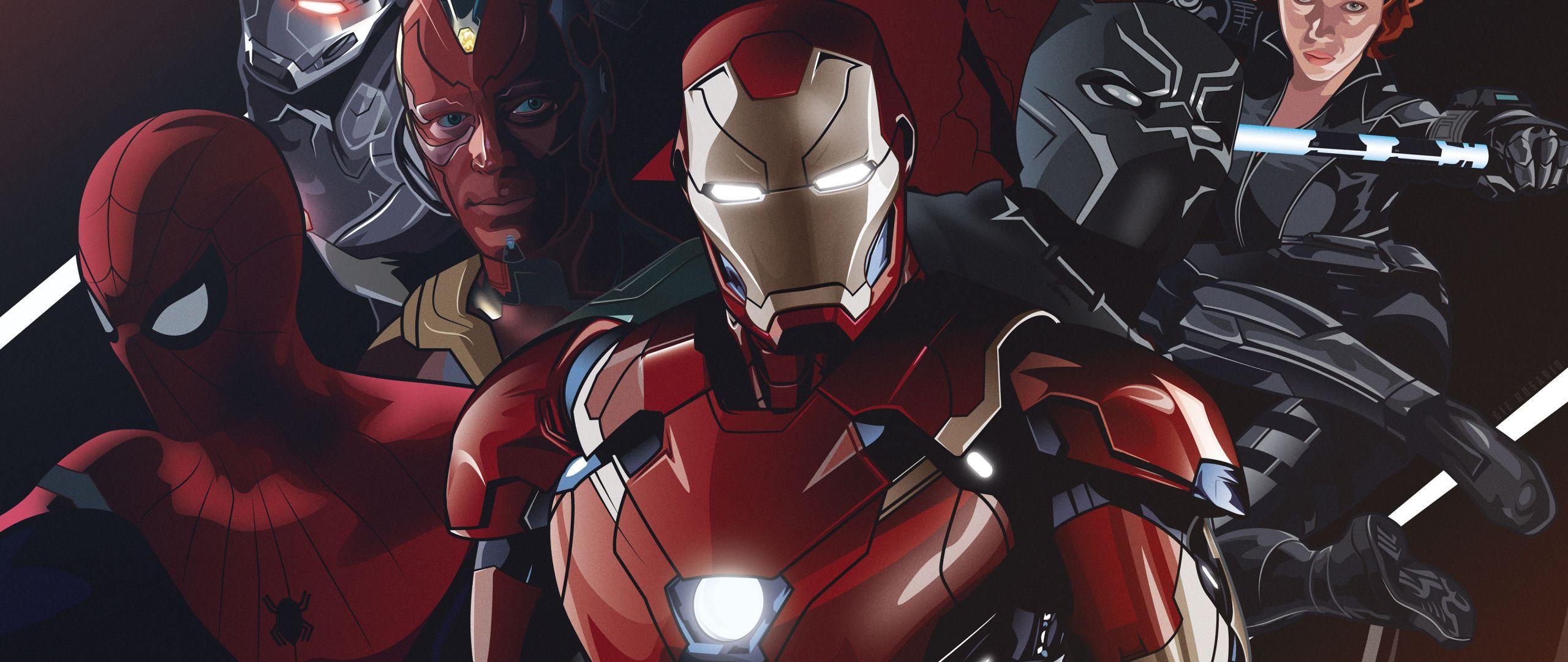 2560x1080 Download 2560x1080 wallpaper avengers, marvel superheroes, team