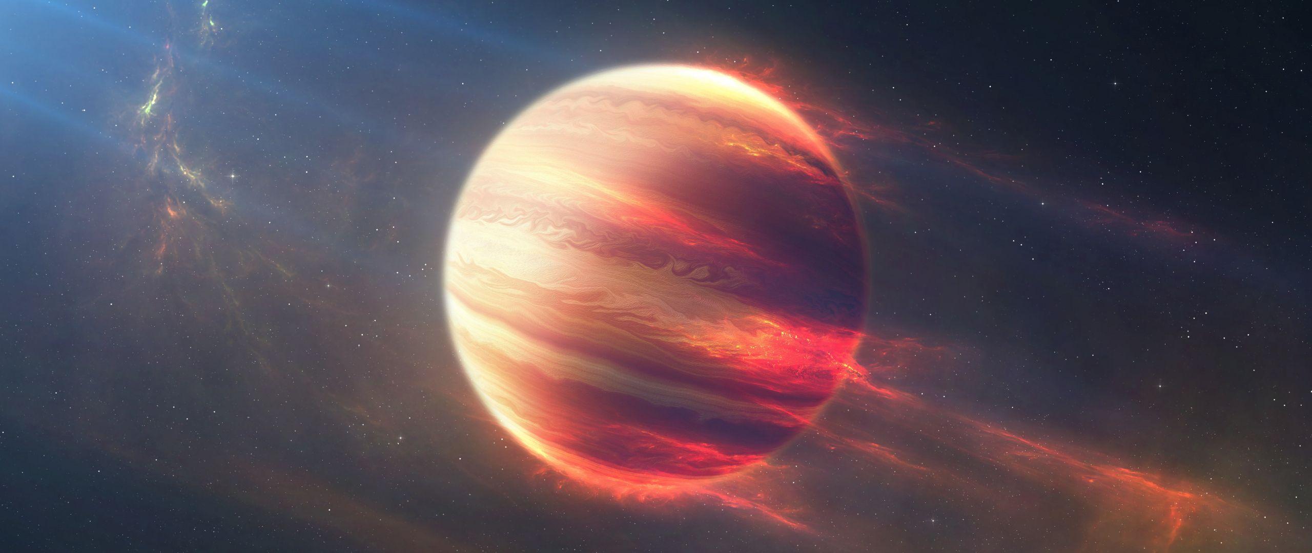 2560x1080 Download 2560x1080 wallpaper jupiter, planet, space, digital art