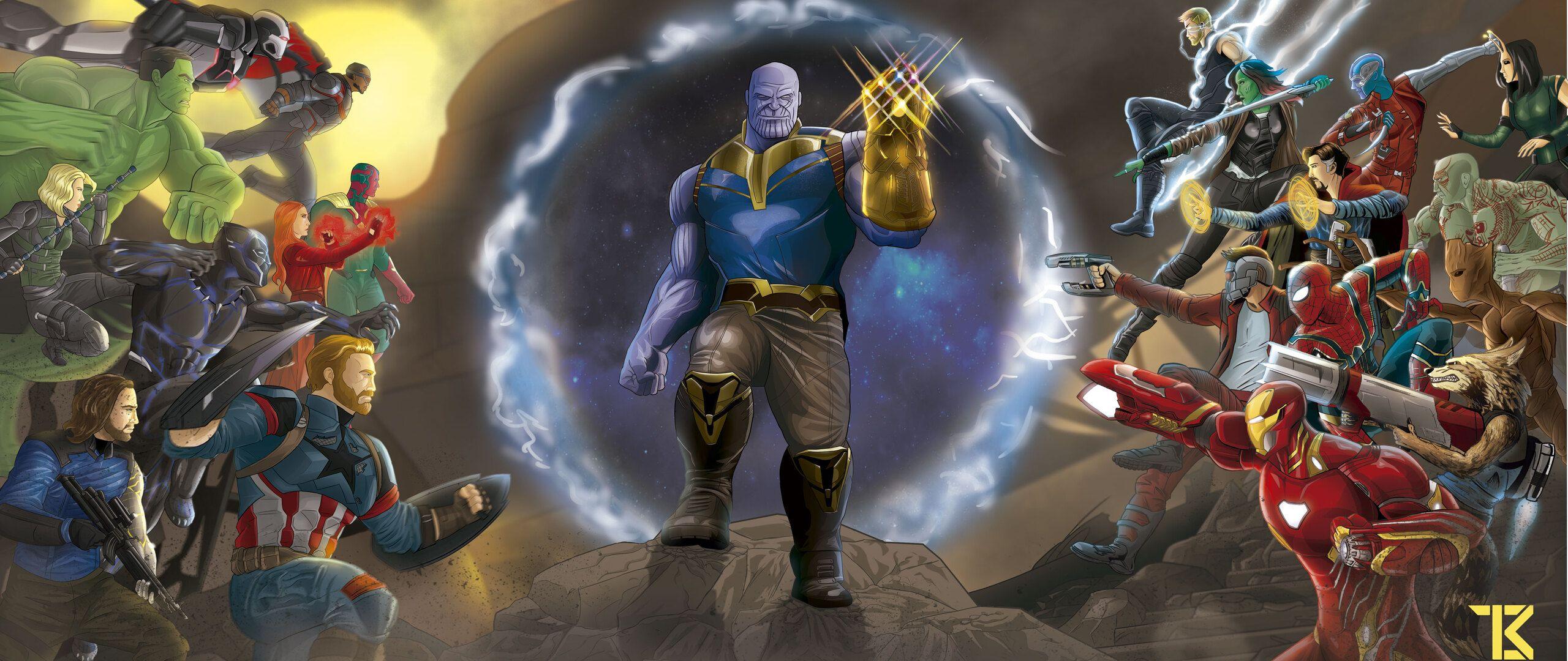 2560x1080 Marvel Avengers Infinity War Fan Art 2560x1080