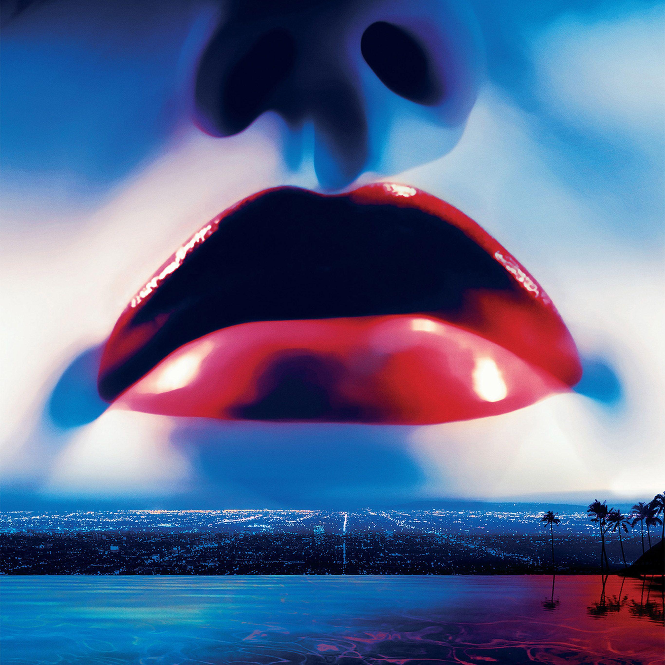 2732x2732 Lips Poster Film Neon Demon Red Blue Art Illustration Wallpaper