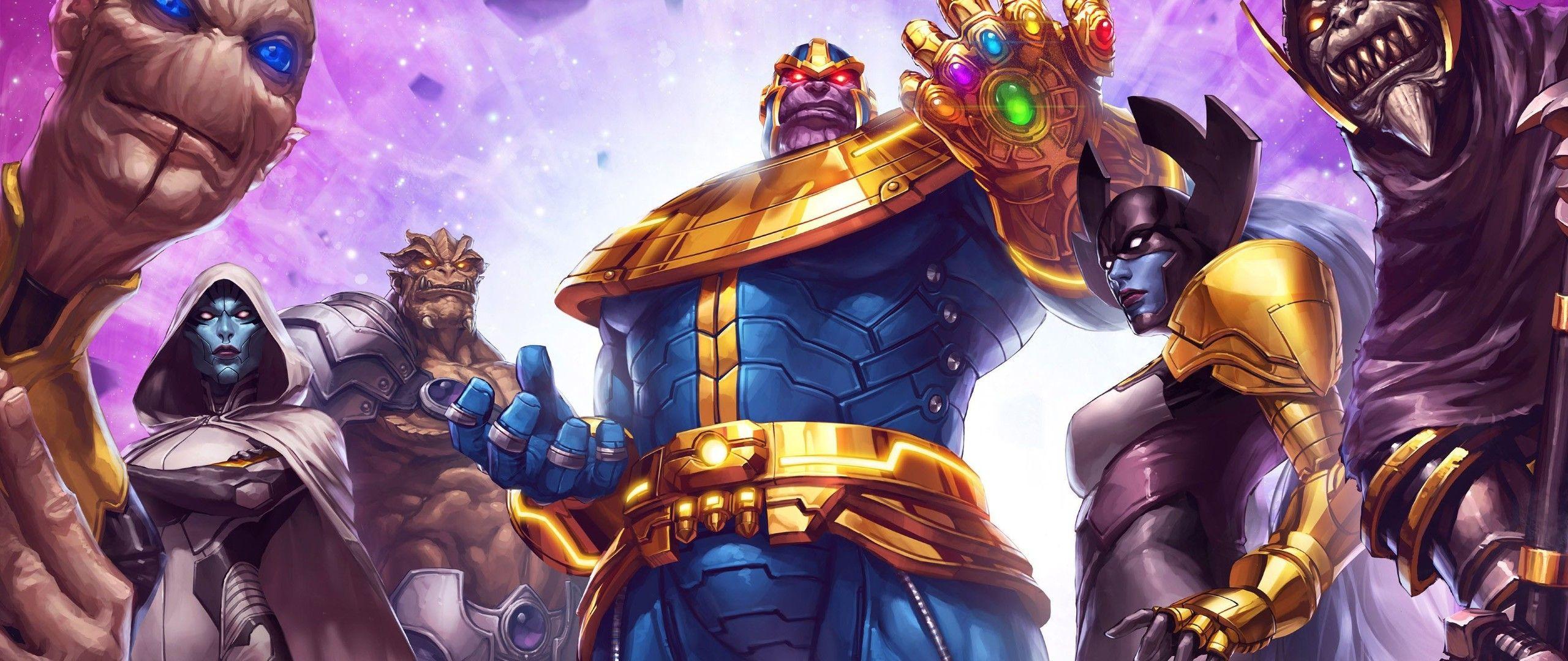 2560x1080 Thanos and Black Order Poster Marvel Contest