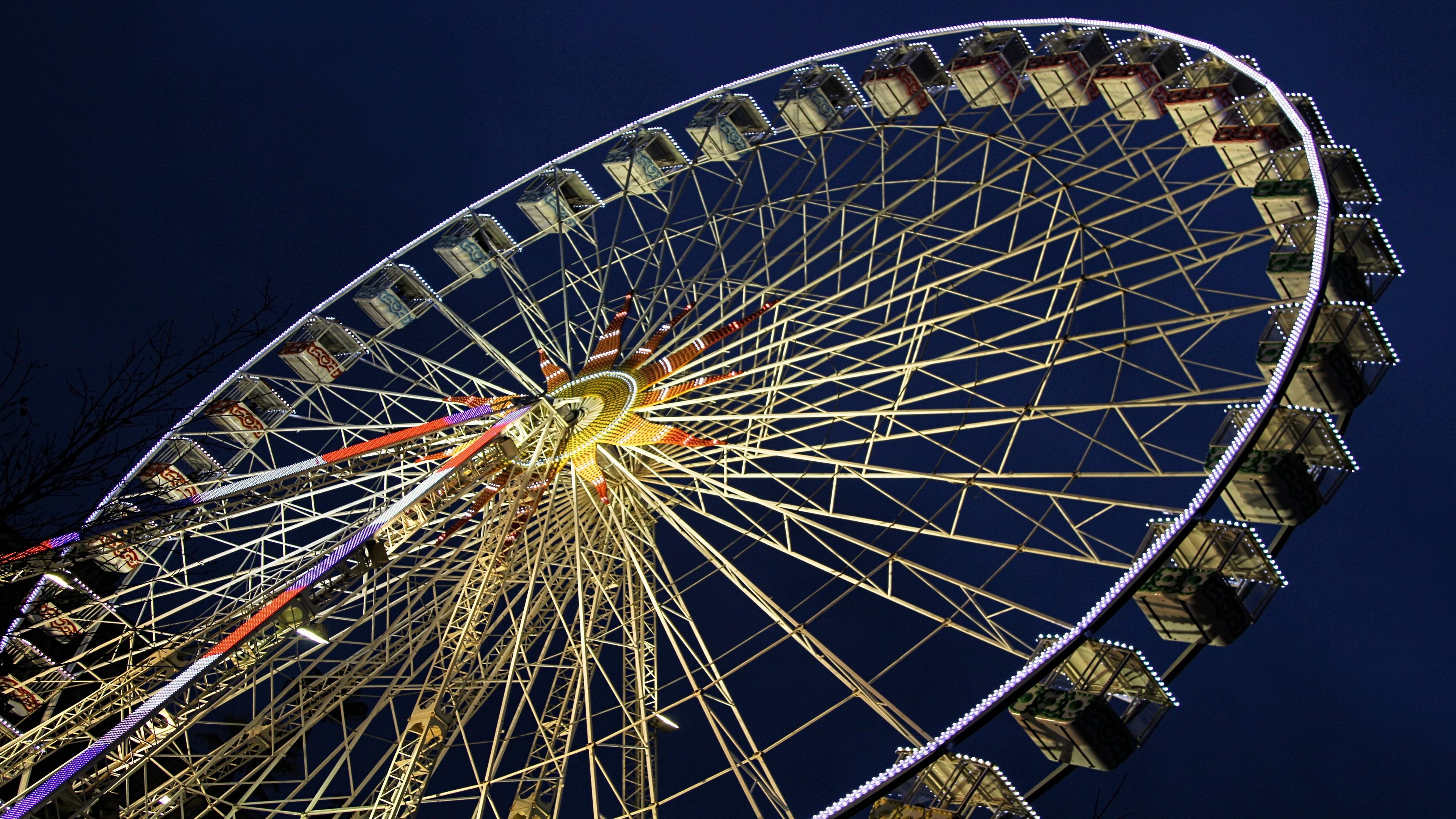 3840x2160 Ferris Wheel During Night 4K wallpaper