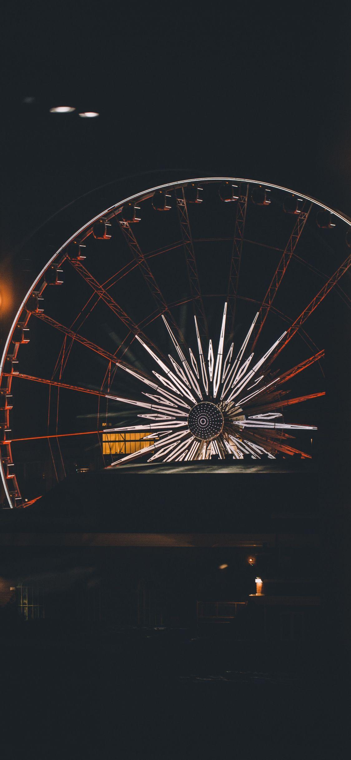 1125x2436 Download 1125x2436 wallpaper atlanta, ferris wheel, night, iphone