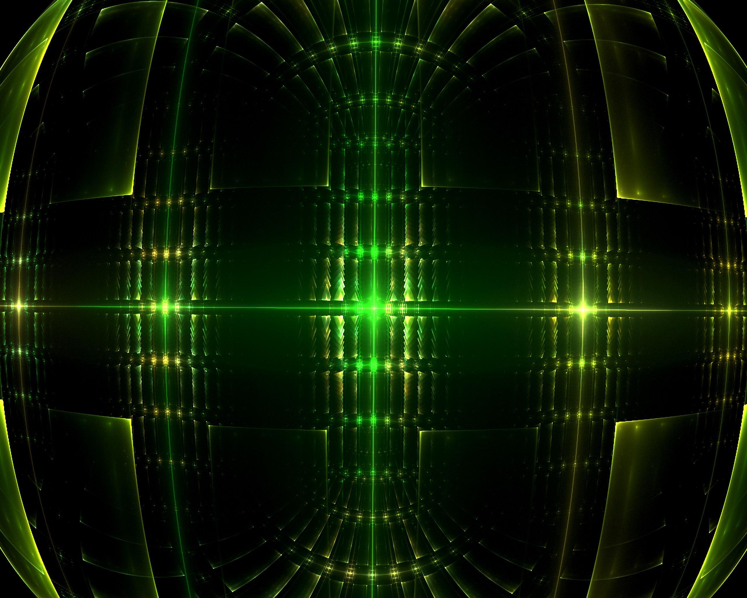 2560x2048 wallpaper fractal, glow, green, dark, abstraction HD : Widescreen