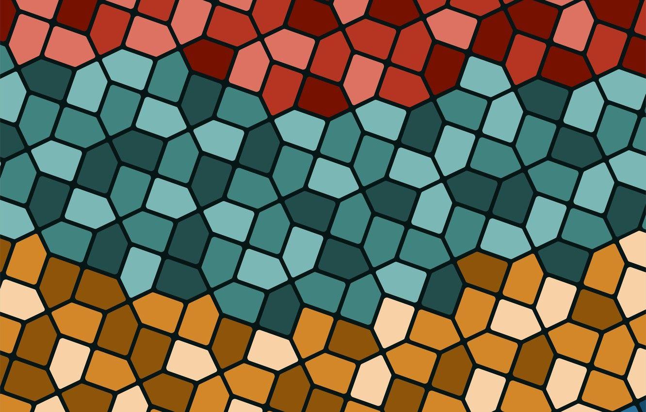 1332x850 Wallpaper background, texture, geometry, background, mosaic, Retro