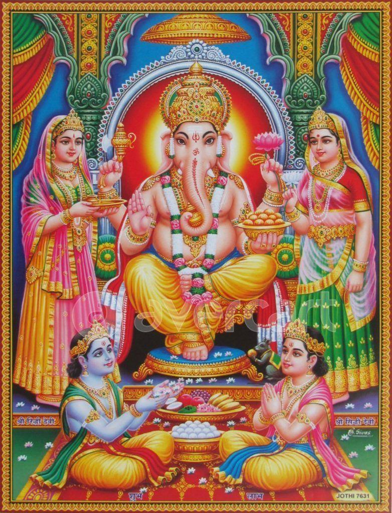782x1024 God Ganesha Hình ảnh 3D mới - Ganesh Ji Riddhi Siddhi - HD
