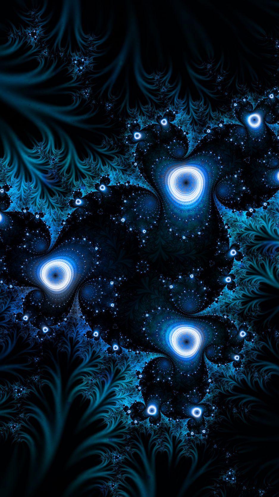 938x1668 Download wallpaper 938x1668 fractal, tangled, dark, glow