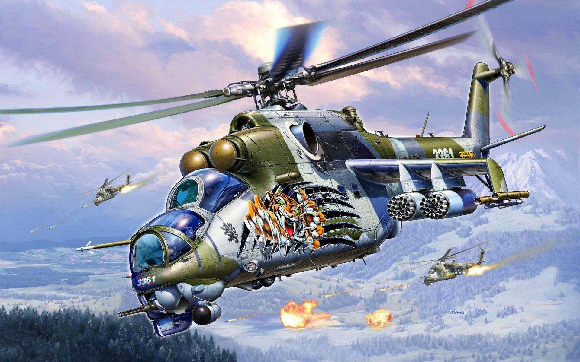 1920x1200 Art Vertalet Mi 24 Máy bay trực thăng vận tải quân sự Nga của Liên Xô