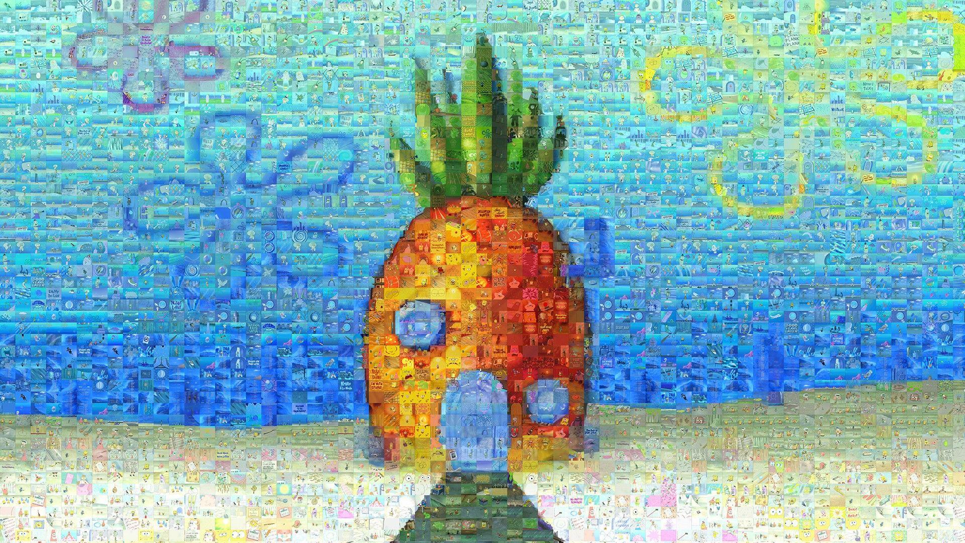 1920x1080 SpongeBob SquarePants, Cartoon, Pineapple, Pineapples, Collage