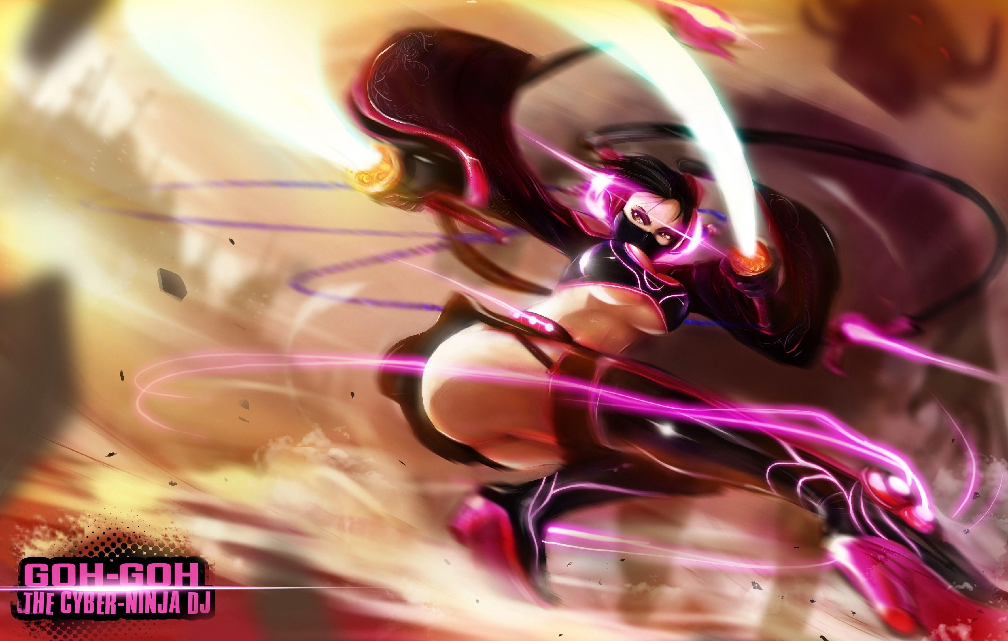 3499x2225 Picture Swords Dj Goh Goh, The Cyber Ninja Anime Young 3499x2225