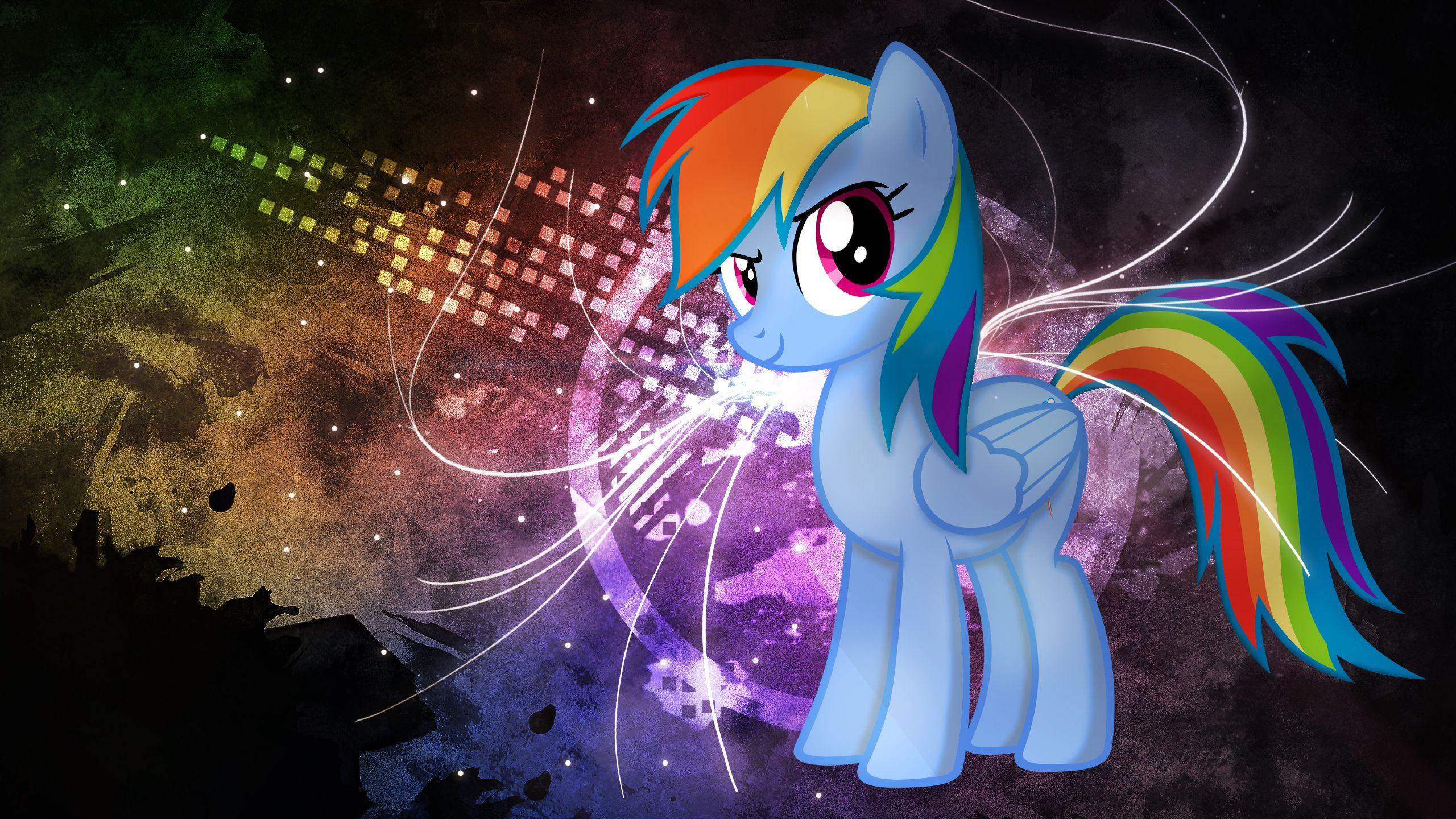 2560x1440 Rainbow Dash Neon Graffiti Wallpaper