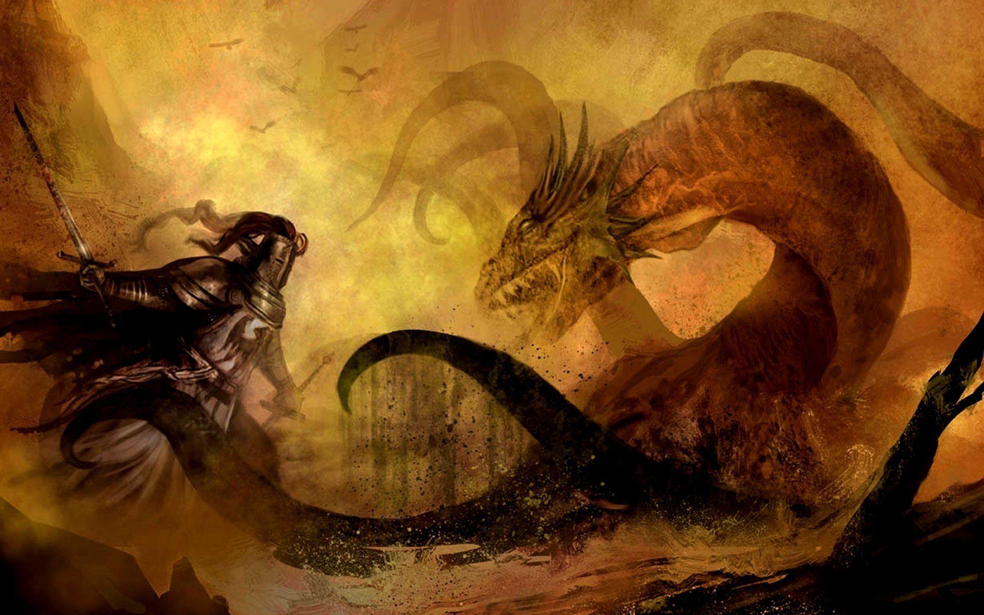 1920x1200 The Basilisk Fantasy Knight Hydra Warrior Wallpaper. Warriors