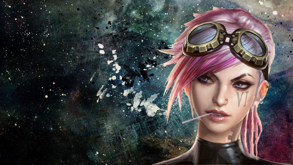 1240x700 Women League of Legends goggles pink hair wallpaperx1178
