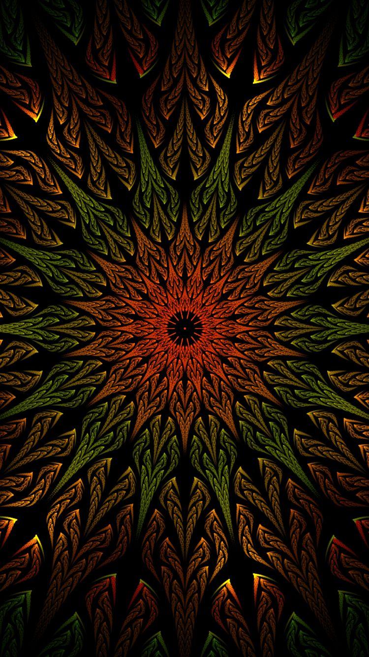 750x1334 Download 750x1334 wallpaper fractal, mandala, pattern, ornament