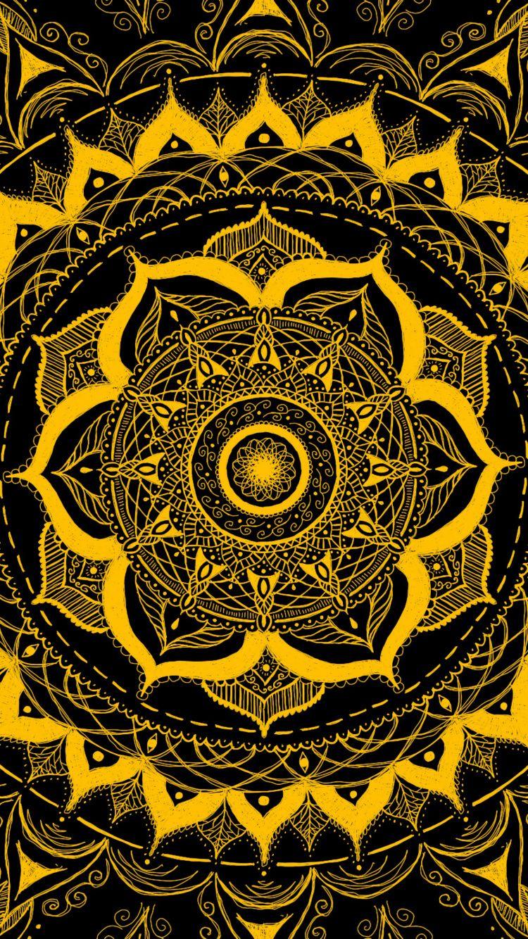 750x1334 Download Mandala, flower pattern, abstraction wallpaper, 750x1334