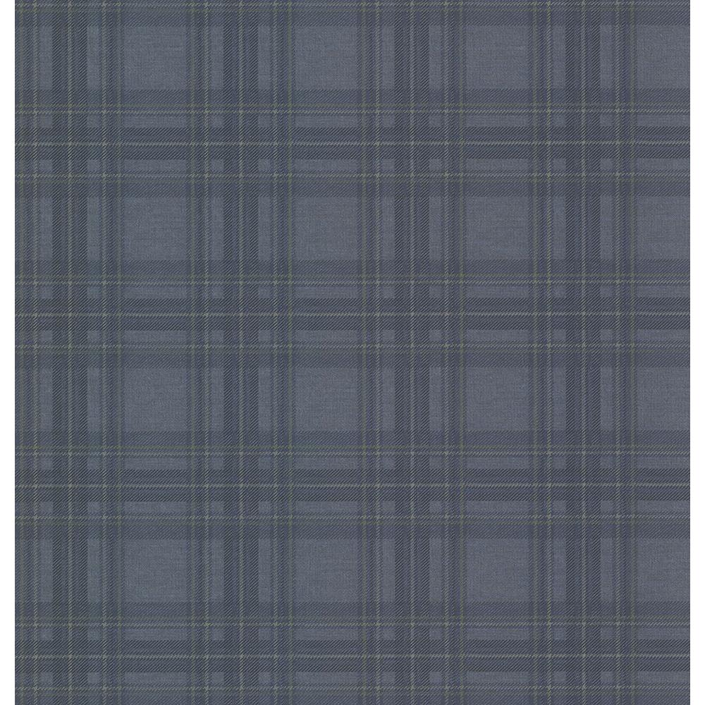 1000x1000 Chesapeake Fox Hollow Navy Plaid Wallpaper TLL01411 Home Depot