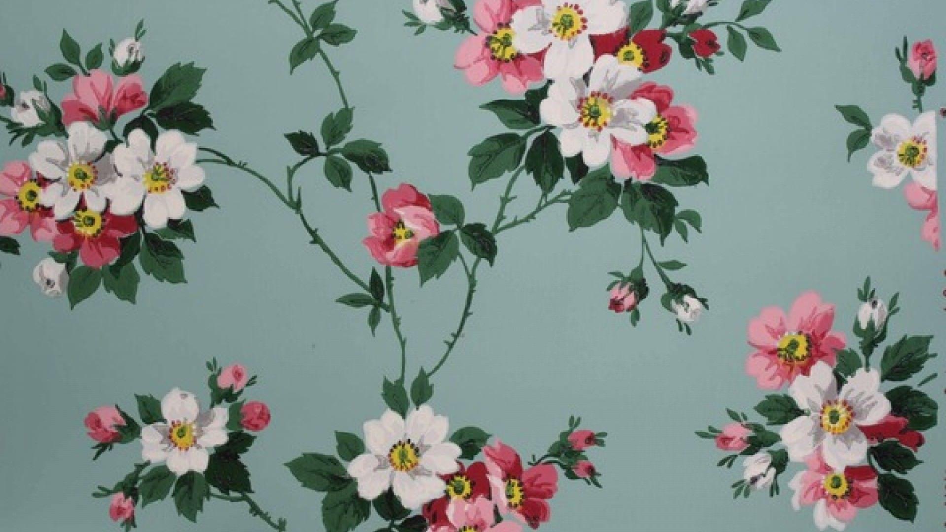 1920x1080 Vintage Floral Wallpaper