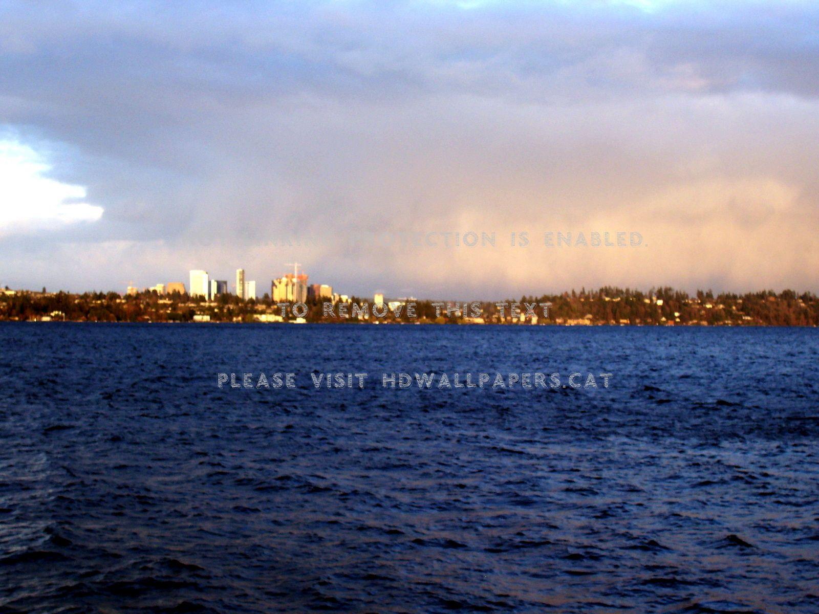 1600x1200 bellevue water seattle puget sound clouds