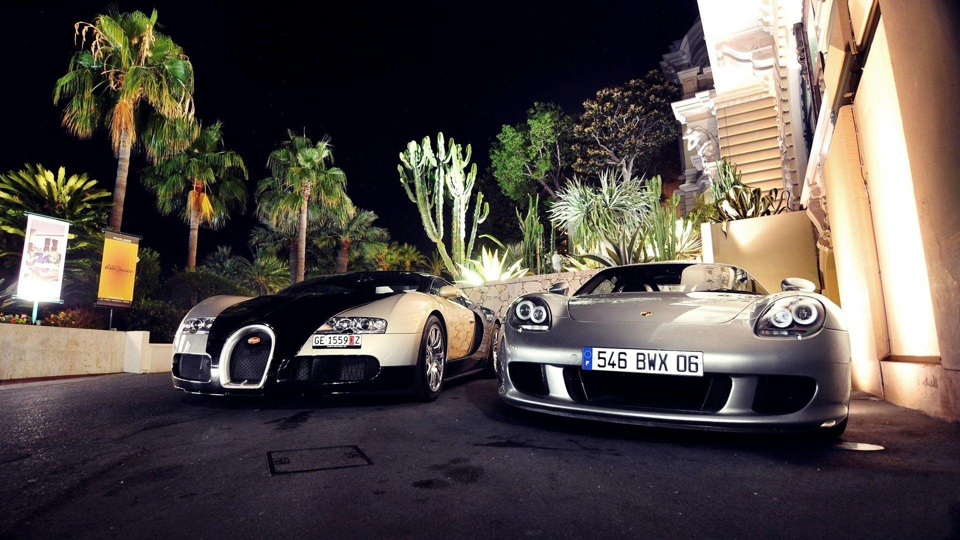 1920x1080 Bugatti Veyron, Porsche, Porsche Carrera GT Wallpaper HD