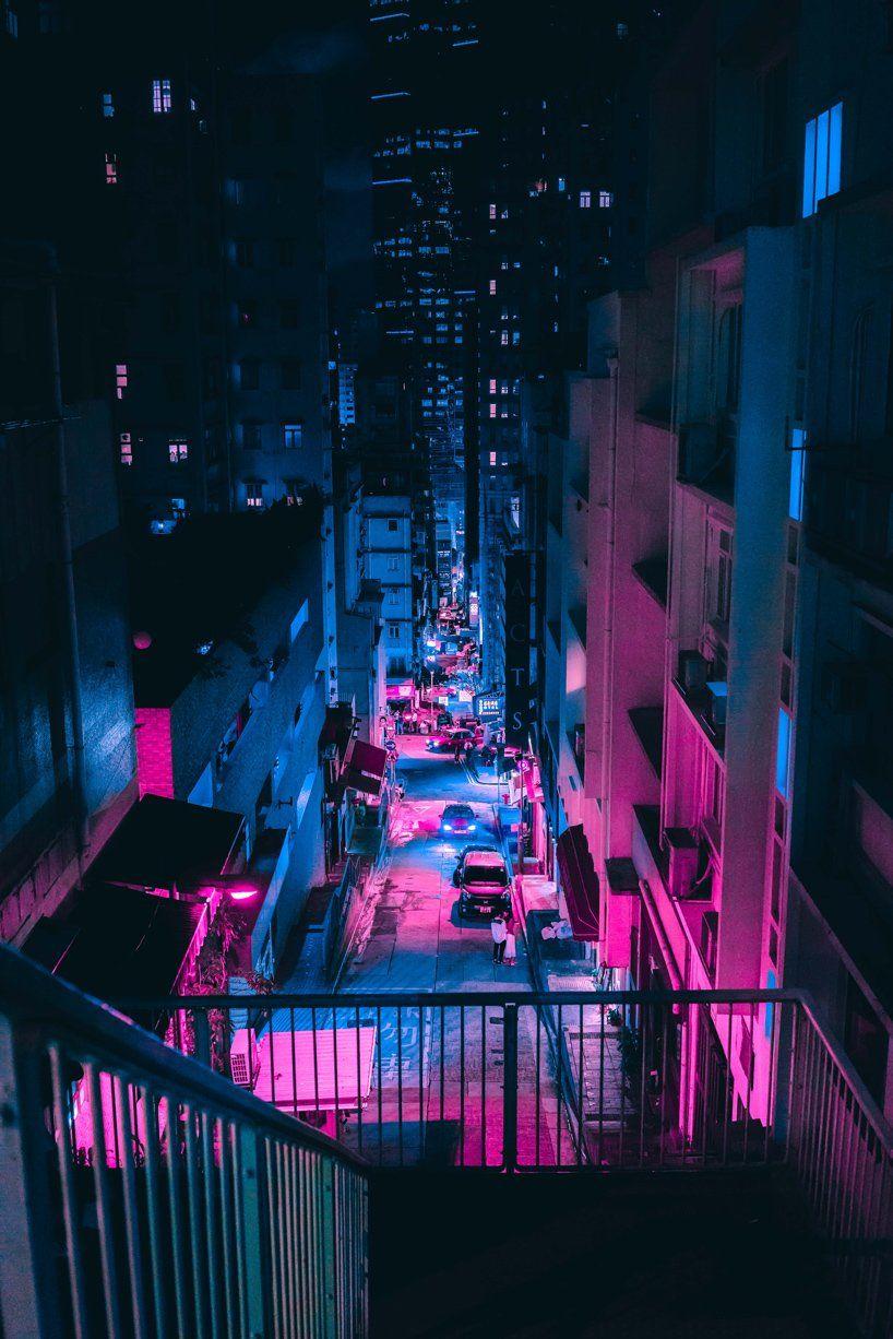 818x1226 neon city wallpaper