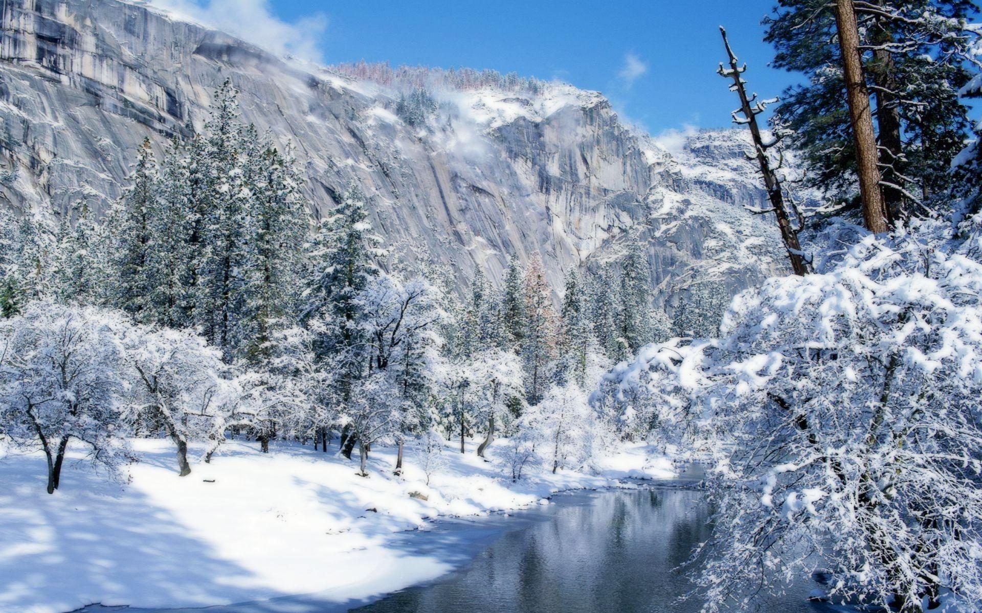1920x1200 Winter Mountain Stream 33693 1920x1200px