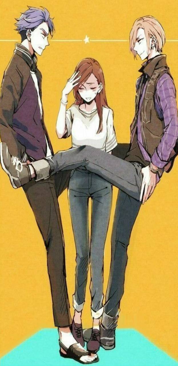 623x1280 Anime love triangle wallpaper