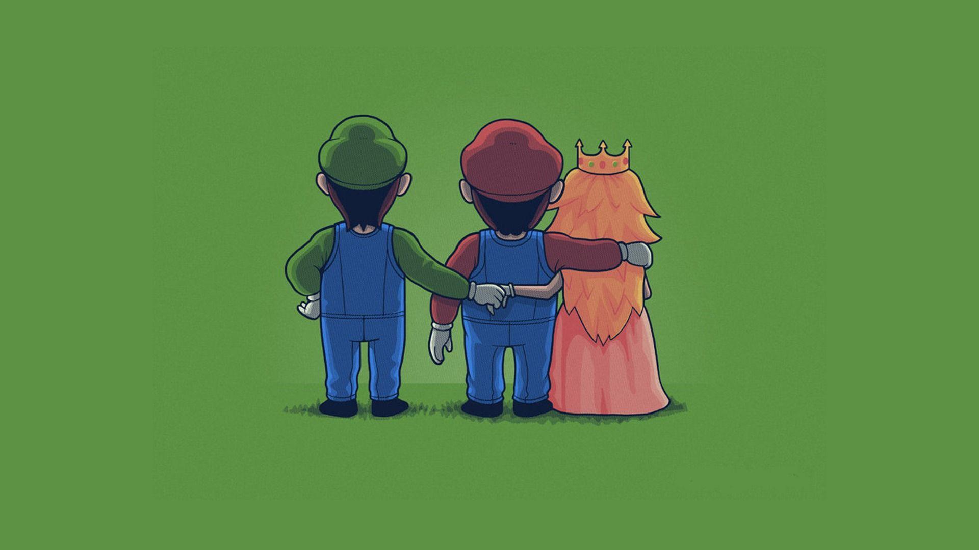 1920x1080 Love triangle (Mario, Luigi, and Peach) [1920x1080]