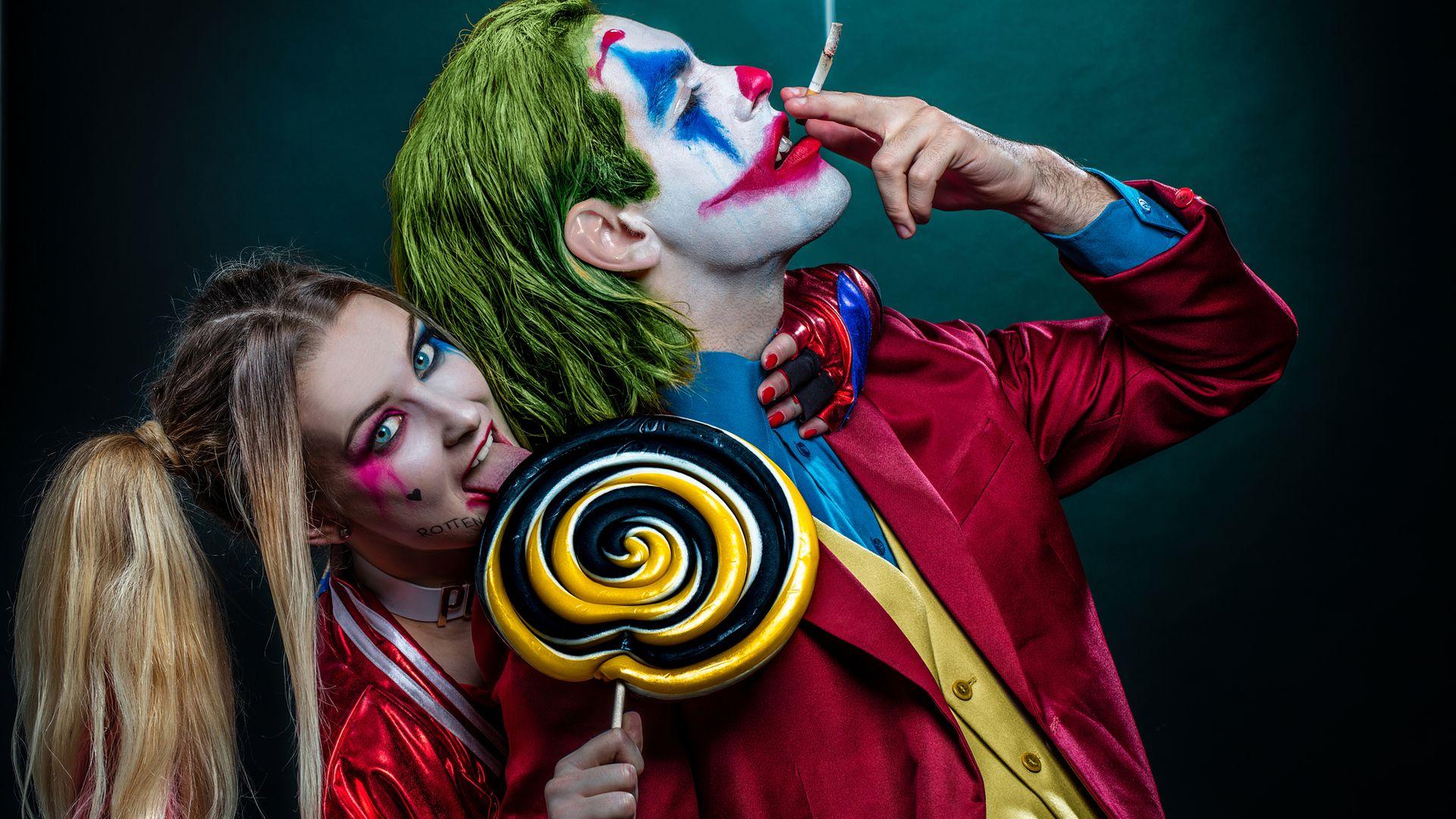 1920x1080 Joker And Harley Quinn Cosplay 4k Laptop Full HD 1080P
