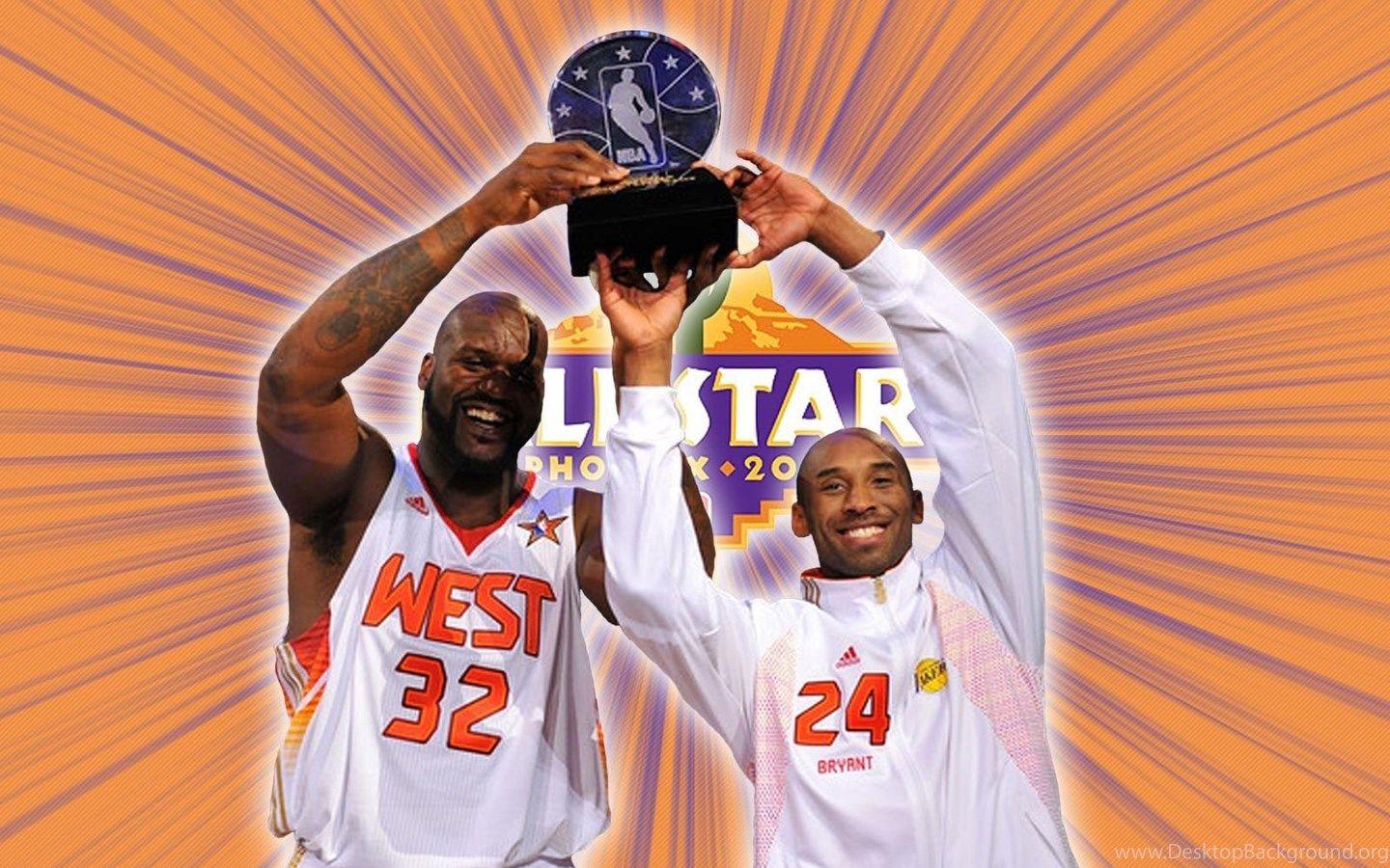 1440x900 Shaq And Kobe NBA All Star 2009 MVPs Wallpaper Desktop Background