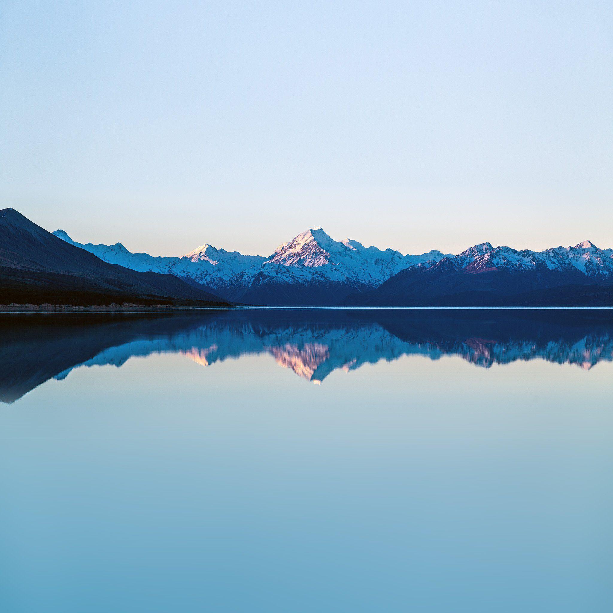 2048x2048 Reflection Lake Blue Mountain Water River Nature iPad Air